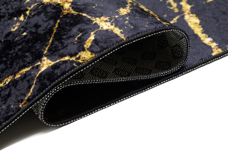 Bok dywanu nowoczesnego czarny marmur 2113 Print Toscana