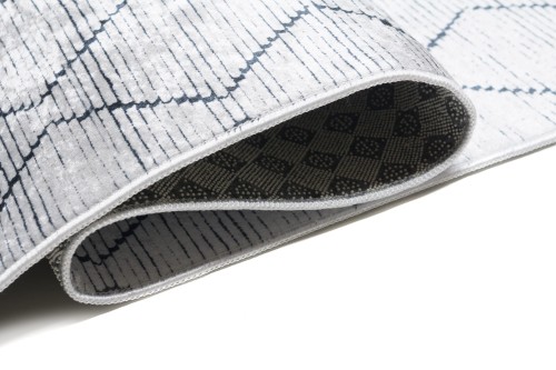 Bok dywanu szarego w geometryczny wzór 931 Print Toscana