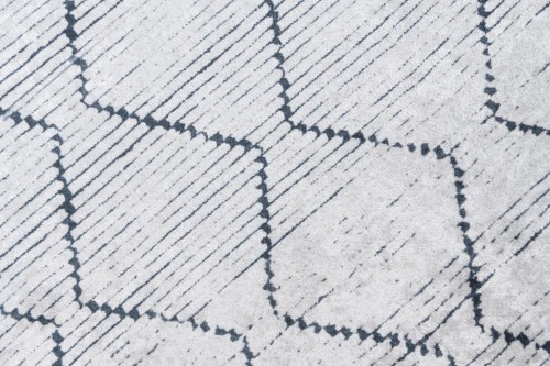 Zbliżenie runa dywanu szarego w geometryczny wzór 931 Print Toscana
