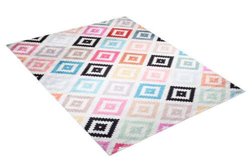 Rzut z boku na dywan marokańska krata 80061 Print Toscana