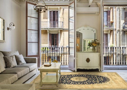 Dywan wełniany Dywilan Superior Piemonte niebieski velvet w salonie