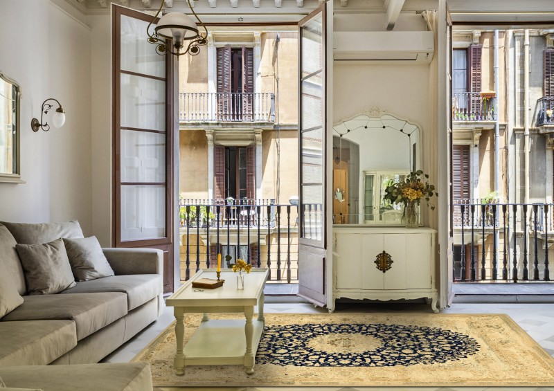 Dywan wełniany Dywilan Superior Piemonte niebieski velvet w salonie