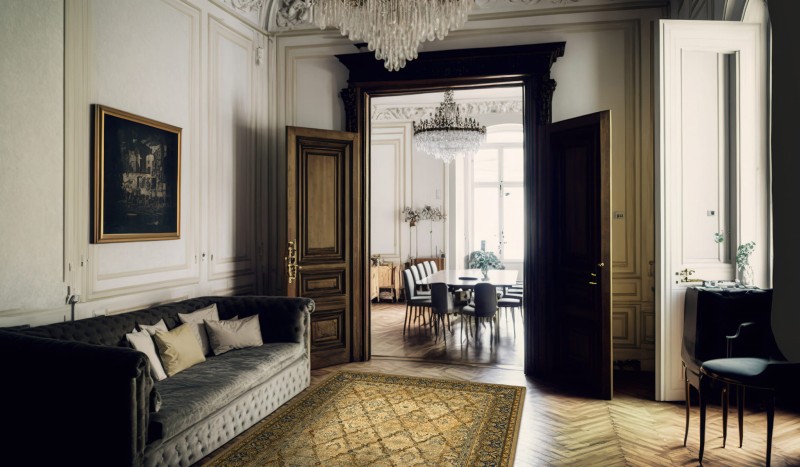 Dywan wełniany Dywilan Omega Grenada koniak aranżacja