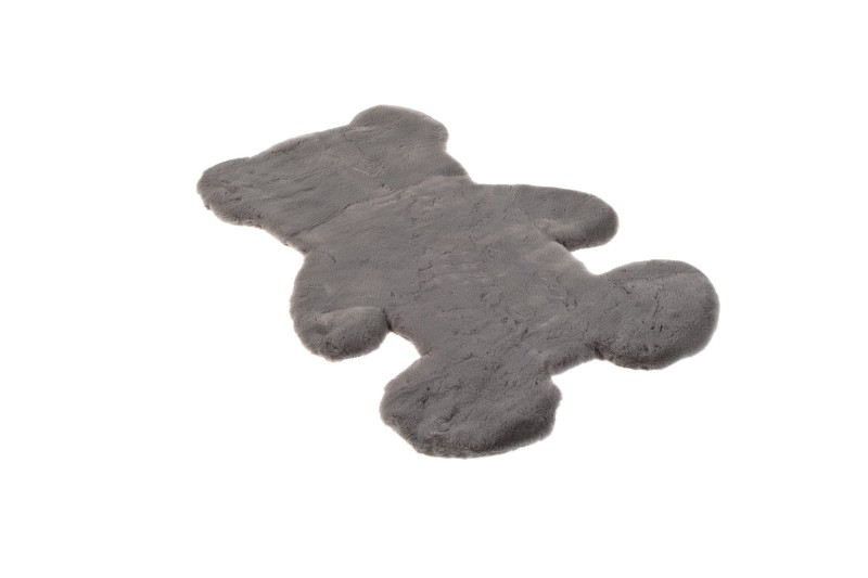 Rzut pod skosem na dywan pluszowy Rabbit Fur Teddy Bear dark grey
