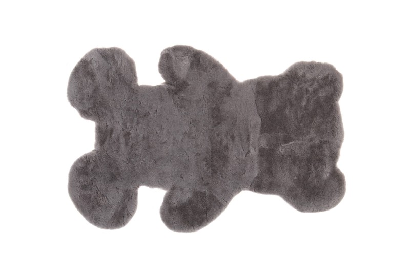Rzut z boku na dywan pluszowy Rabbit Fur Teddy Bear dark grey