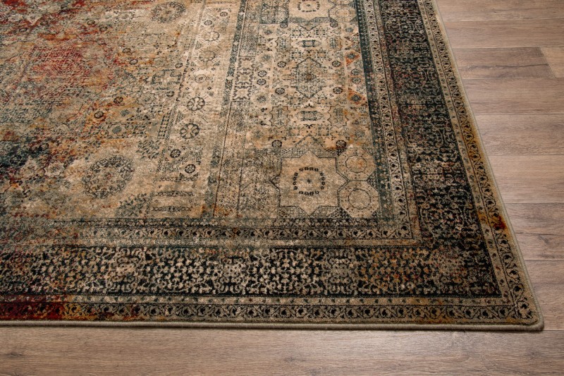 Brzegi dywanu Dywilan Omega Mamluk w kolorze szmaragdowym