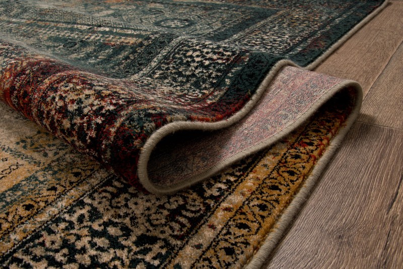 Obszycie i spód Brzegi dywanu Dywilan Omega Mamluk w kolorze szmaragdowym