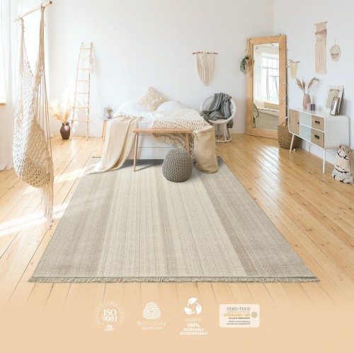 DYWAN WEŁNIANY LANA/DUNE 77961-72800 PASY BEŻOWE FRĘDZLE _dywanywitek_pl_3