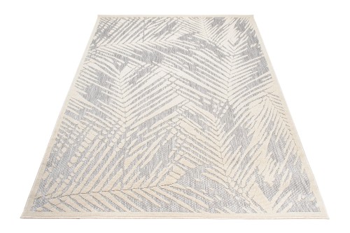 Rzut ukośny szarego dywanu nowoczesnego 3d w liście Cansas BD80A