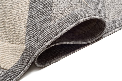 Bok szaro-kremowego dywanu 3d geometrycznego Cansas FG40B