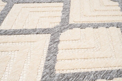 Runo 3d  szaro-kremowego dywanu zewnętrznego Cansas T932C