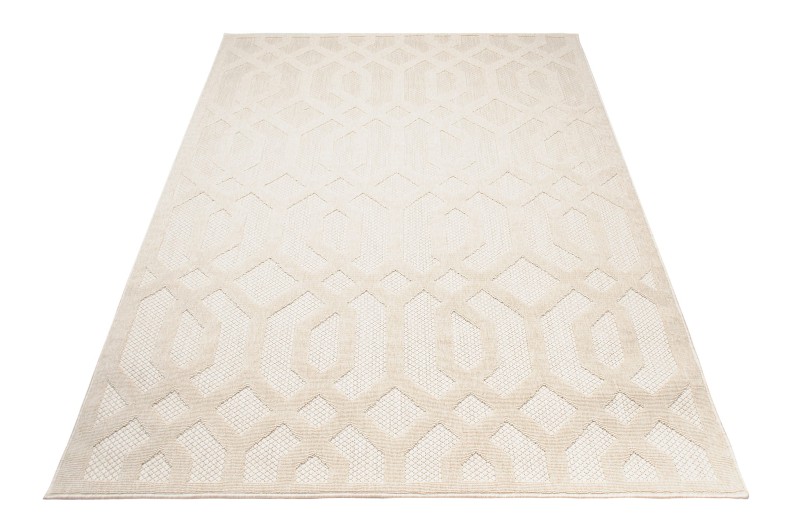 Rzut ukośny kremowego dywanu zewnętrznego 3d Cansas T936E