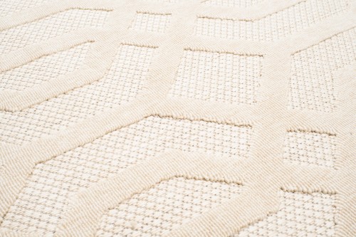 Runo 3d kremowego dywanu zewnętrznego Cansas T936E