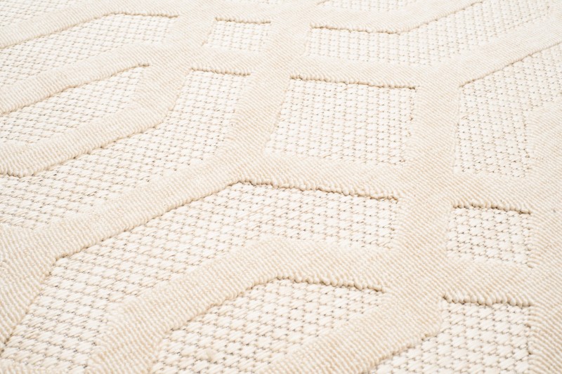 Runo 3d kremowego dywanu zewnętrznego Cansas T936E