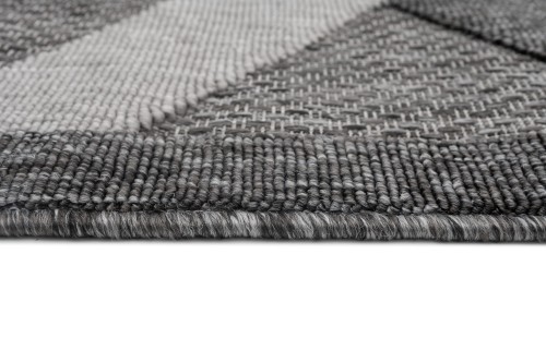 Zbliżenie runa szarego dywanu 3d geometrycznego Cansas FG40A