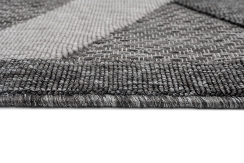 Zbliżenie runa szarego dywanu 3d geometrycznego Cansas FG40A