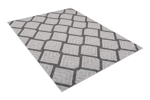 Rzut z boku na szary dywan 3d geometryczny Cansas T932A