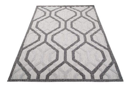 Rzut ukośny szarego dywanu zewnętrznego 3d Cansas T936A