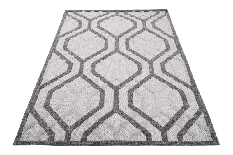 Rzut ukośny szarego dywanu zewnętrznego 3d Cansas T936A