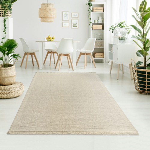 Dywan wełniany Lana/Dune 89861-69400 kratka z frędzlami ivory kremowy _dywanywitek_pl_2