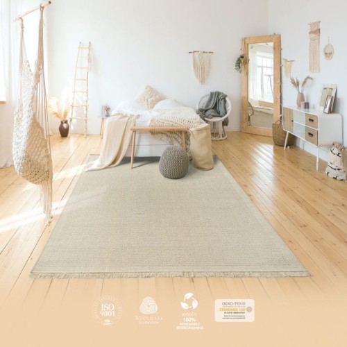 Dywan wełniany Lana/Dune 89861-69400 kratka z frędzlami ivory kremowy _dywanywitek_pl_3