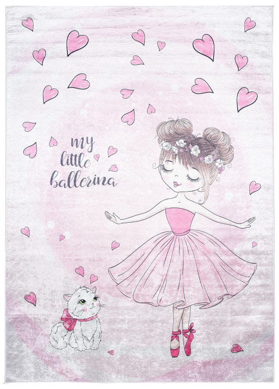 Dywan różowa baletnica 2161 PRINT EMMA_dywanywitek_pl_