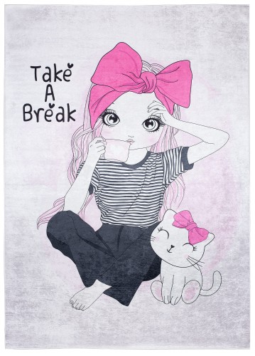Dywan różowy dla dziewczynki 42790 Print Emma Take a Break