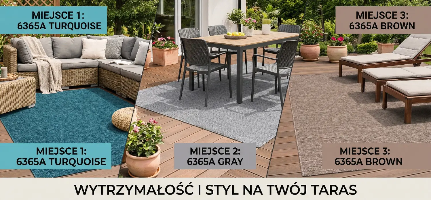 3 aranżacje z dywanami zewnętrznymi Veranda