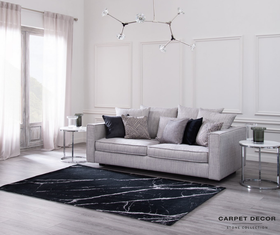 Dywan Carpet Decor, czarny w salonie