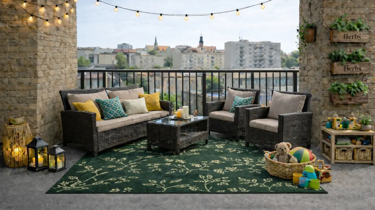 Taras w bloku po szybkiej metamorfozie