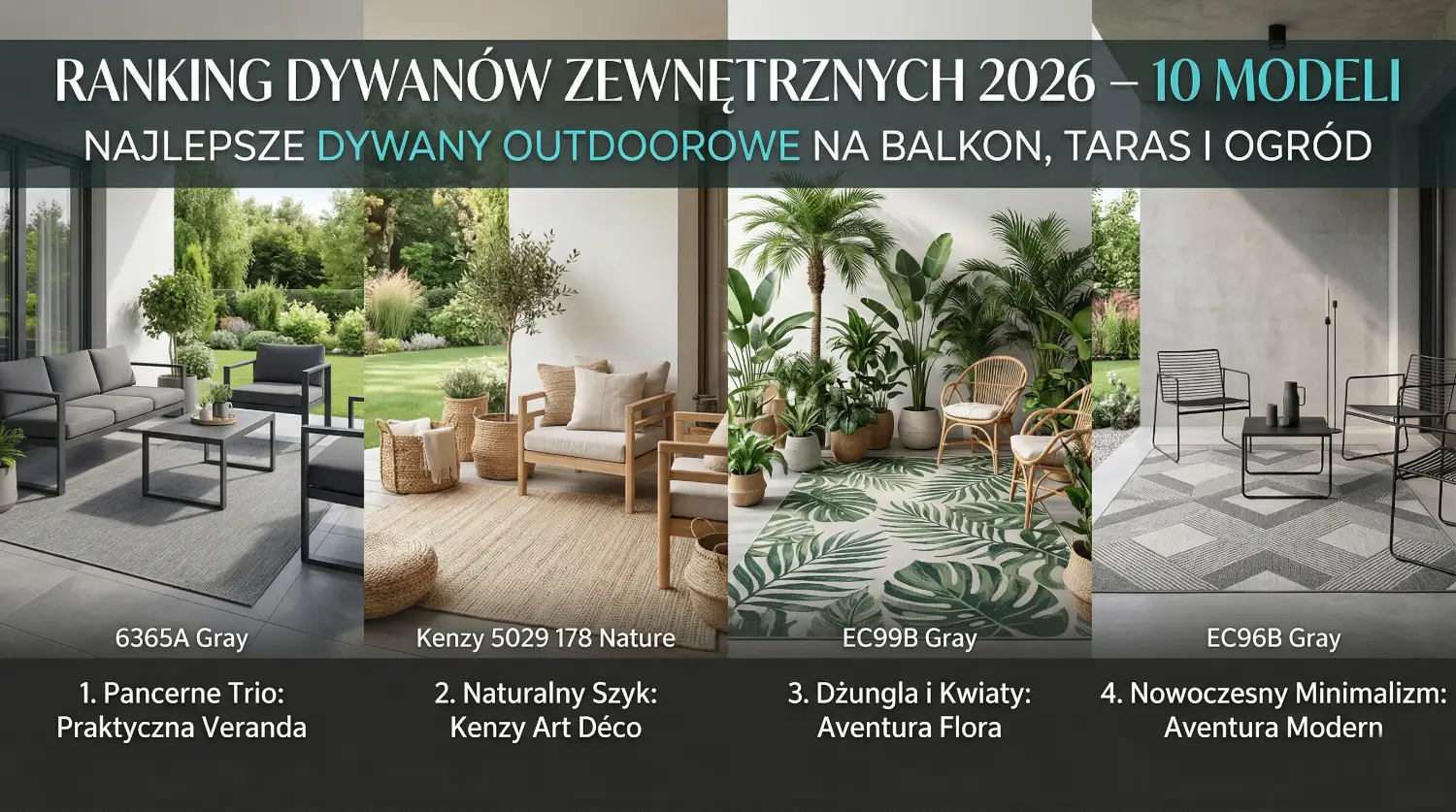 Ranking dywanów zewnętrznych 2026 – 4 aranżacje z wykorzystaniem dywanów outdoorowych